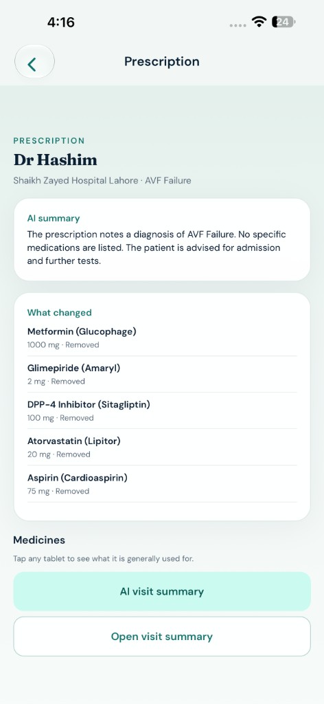 Prescription AI summary and what changed